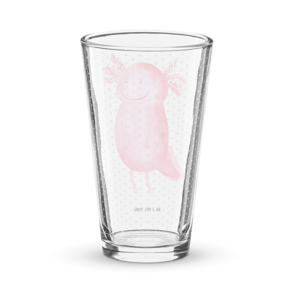 Premium Trinkglas Axolotl glücklich Trinkglas, Glas, Pint Glas, Bierglas, Cocktail Glas, Wasserglas, Axolotl, Molch, Axolot, Schwanzlurch, Lurch, Lurche, Motivation, gute Laune