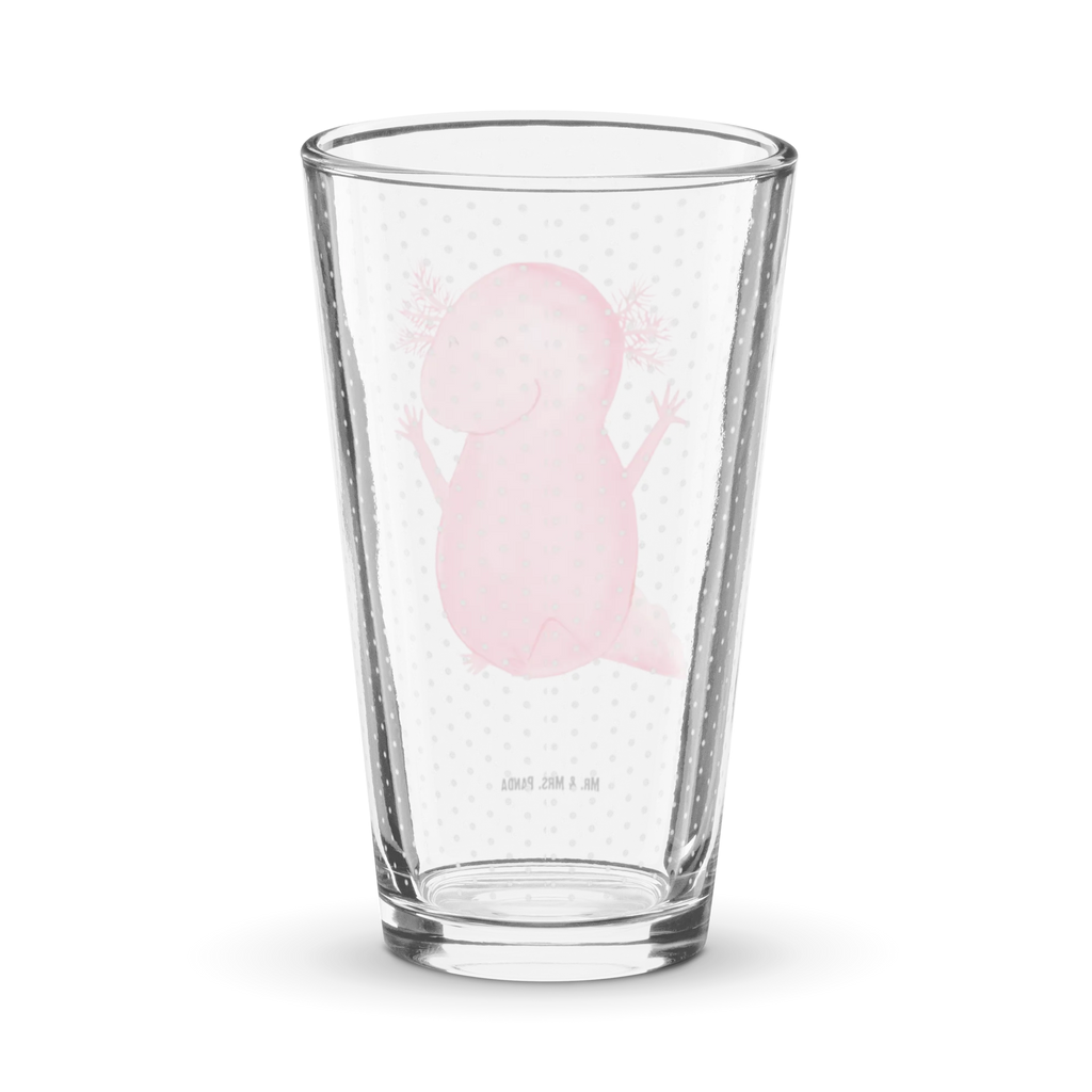 Premium Trinkglas Axolotl Hurra Trinkglas, Glas, Pint Glas, Bierglas, Cocktail Glas, Wasserglas, Axolotl, Molch, Axolot, Schwanzlurch, Lurch, Lurche, fröhlich, Spaß, Freude, Motivation, Zufriedenheit