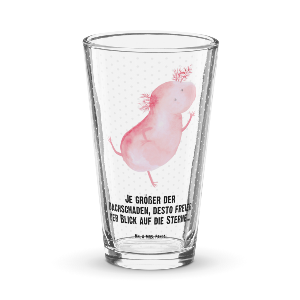 Premium Trinkglas Axolotl tanzt Trinkglas, Glas, Pint Glas, Bierglas, Cocktail Glas, Wasserglas, Axolotl, Molch, Axolot, Schwanzlurch, Lurch, Lurche, Dachschaden, Sterne, verrückt, Freundin, beste Freundin