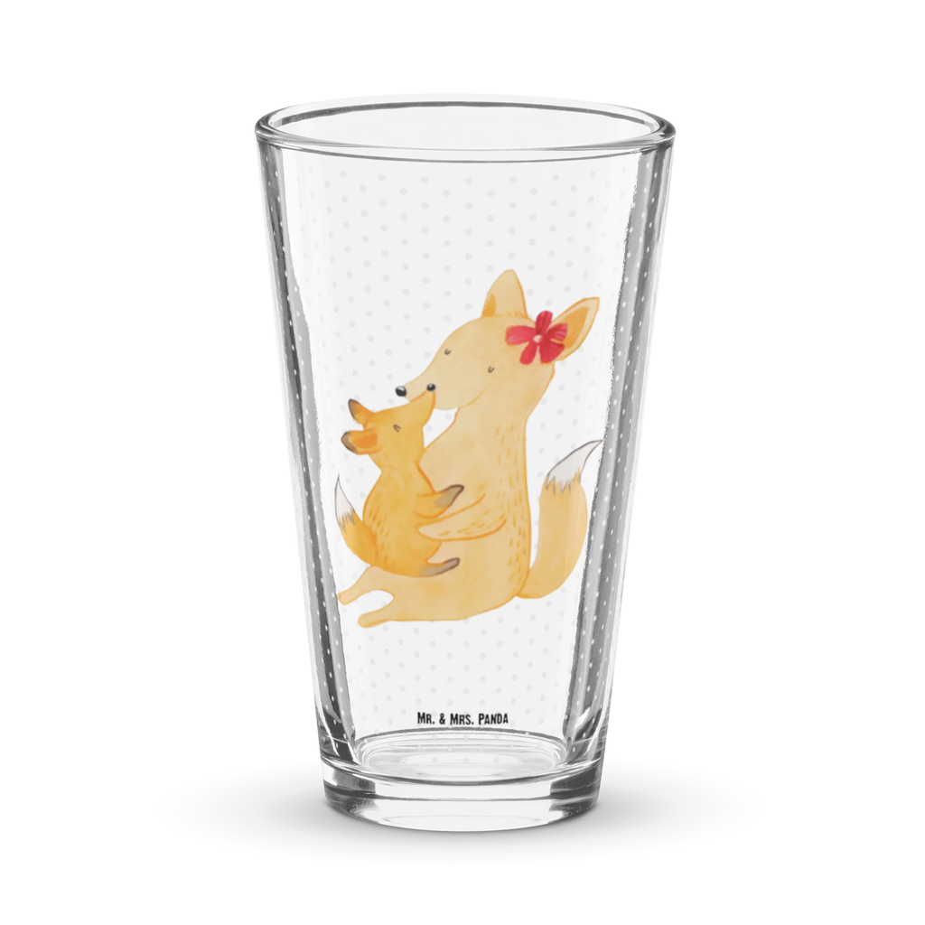 Premium Trinkglas Fuchs Mama & Kind Trinkglas, Glas, Pint Glas, Bierglas, Cocktail Glas, Wasserglas, Familie, Vatertag, Muttertag, Bruder, Schwester, Mama, Papa, Oma, Opa, Mutter, Tochter, Lieblingstochter, Beste Tochter, Geschenk