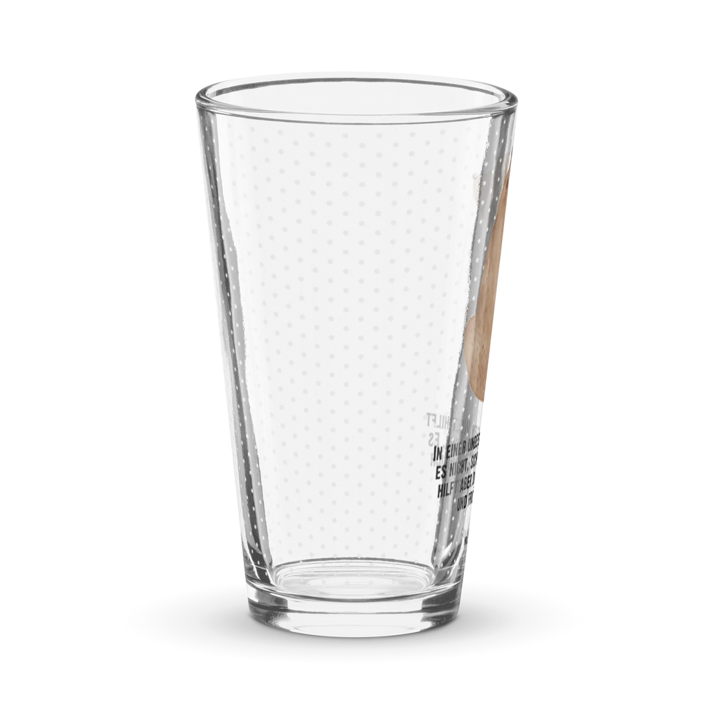 Premium Trinkglas Bär Schulterblick Trinkglas, Glas, Pint Glas, Bierglas, Cocktail Glas, Wasserglas, Bär, Teddy, Teddybär, Selbstachtung, Weltansicht, Motivation, Bären, Bärenliebe, Weisheit