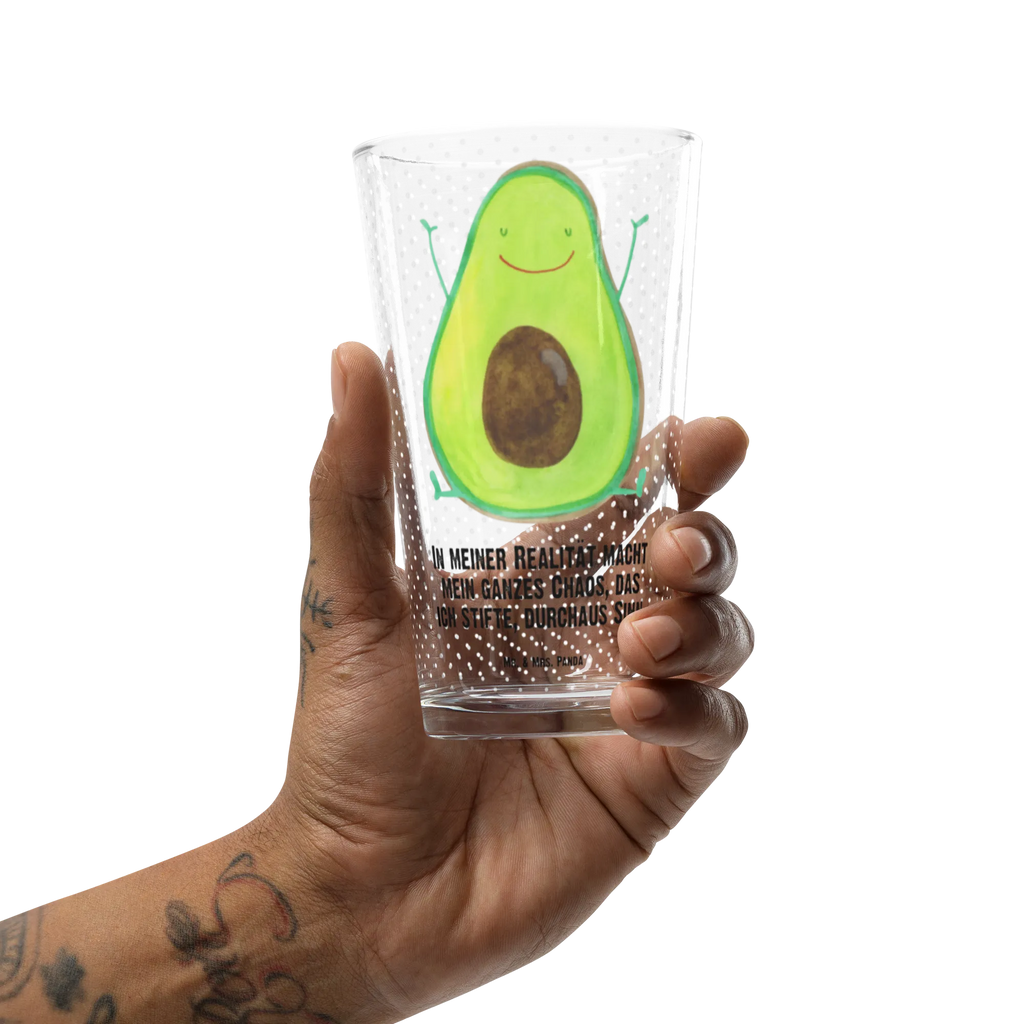 Premium Trinkglas Avocado Happy Trinkglas, Glas, Pint Glas, Bierglas, Cocktail Glas, Wasserglas, Avocado, Veggie, Vegan, Gesund, Chaos