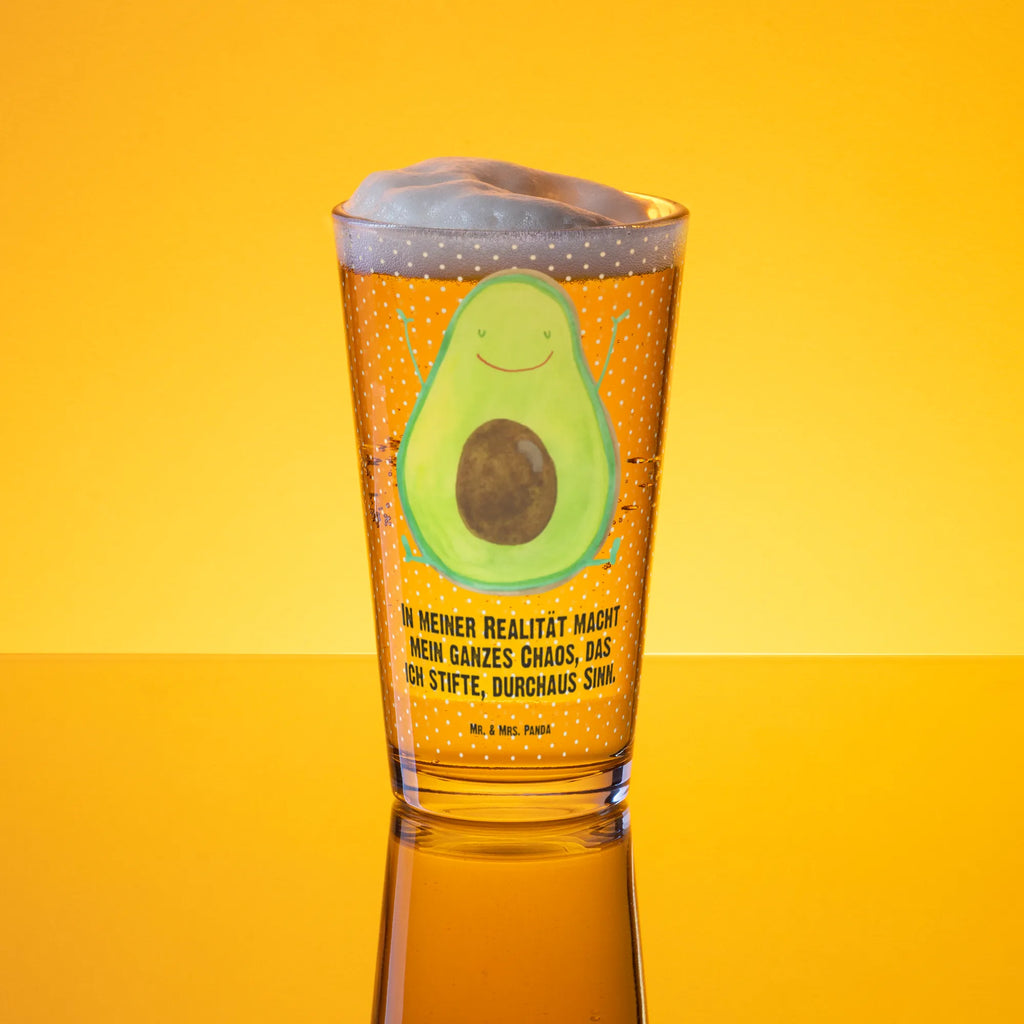 Premium Trinkglas Avocado Happy Trinkglas, Glas, Pint Glas, Bierglas, Cocktail Glas, Wasserglas, Avocado, Veggie, Vegan, Gesund, Chaos