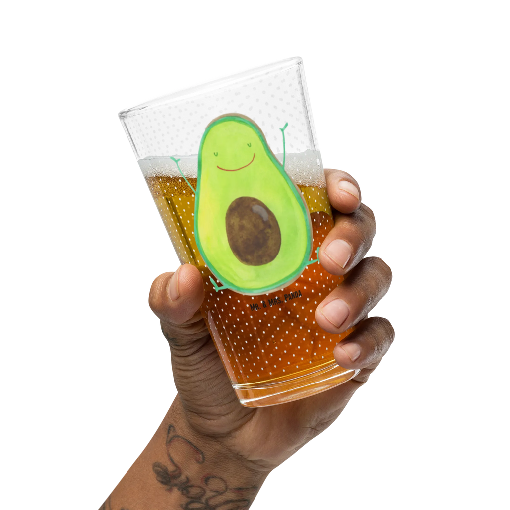 Premium Trinkglas Avocado Happy Trinkglas, Glas, Pint Glas, Bierglas, Cocktail Glas, Wasserglas, Avocado, Veggie, Vegan, Gesund, Chaos