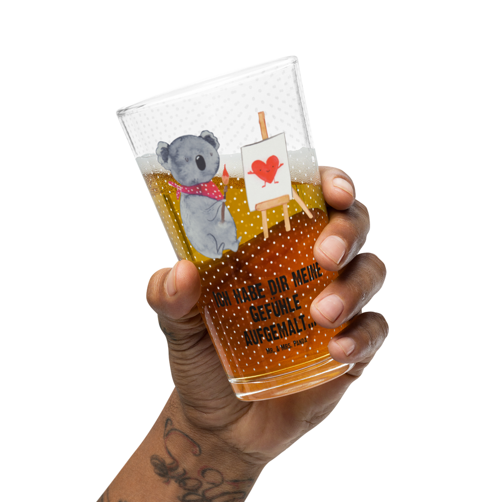 Premium Trinkglas Koala Künstler Trinkglas, Glas, Pint Glas, Bierglas, Cocktail Glas, Wasserglas, Koala, Koalabär, Liebe, Liebensbeweis, Liebesgeschenk, Gefühle, Künstler, zeichnen