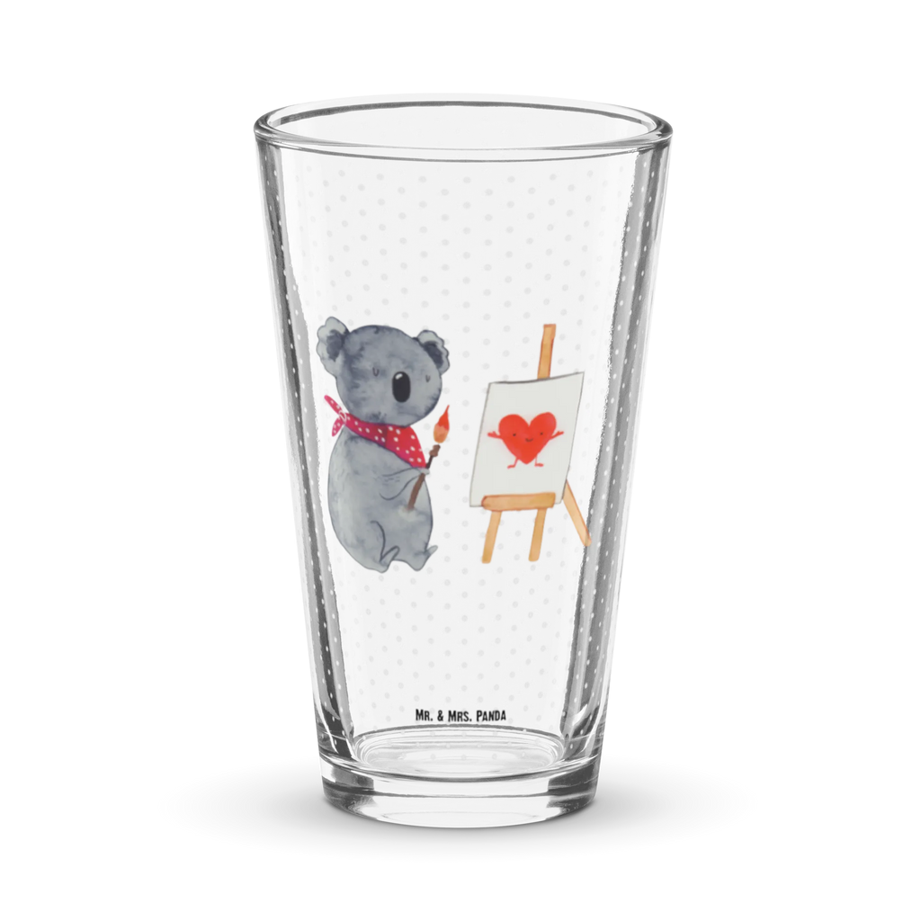 Premium Trinkglas Koala Künstler Trinkglas, Glas, Pint Glas, Bierglas, Cocktail Glas, Wasserglas, Koala, Koalabär, Liebe, Liebensbeweis, Liebesgeschenk, Gefühle, Künstler, zeichnen