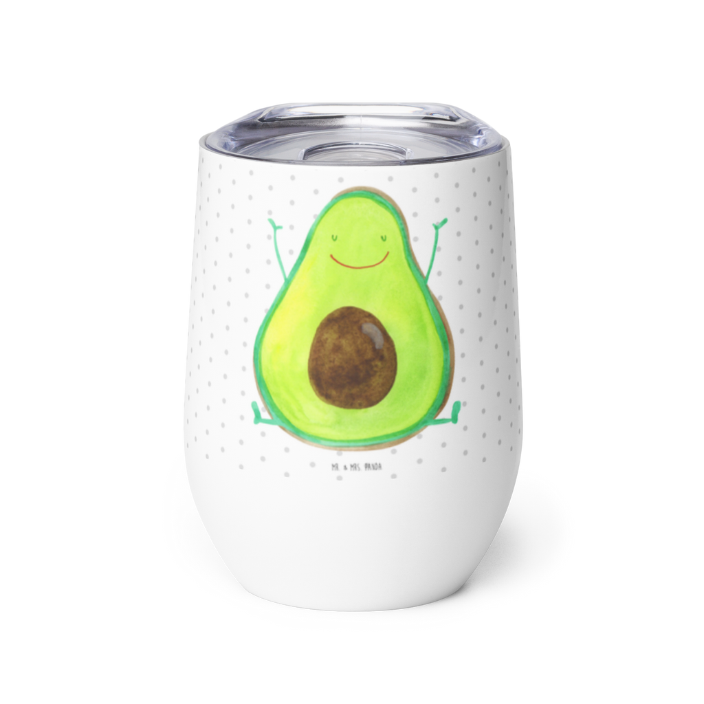 Weinbecher Avocado Happy Weinbecher, Glühwein Becher, Heißgetränke, Trinkbecher, Weinkelch, Weingläser, hochwertiger Weinbecher, Weinbecher Reisen, Weinbecher unterwegs, Thermobecher, Glühweinbecher, Avocado, Veggie, Vegan, Gesund, Chaos