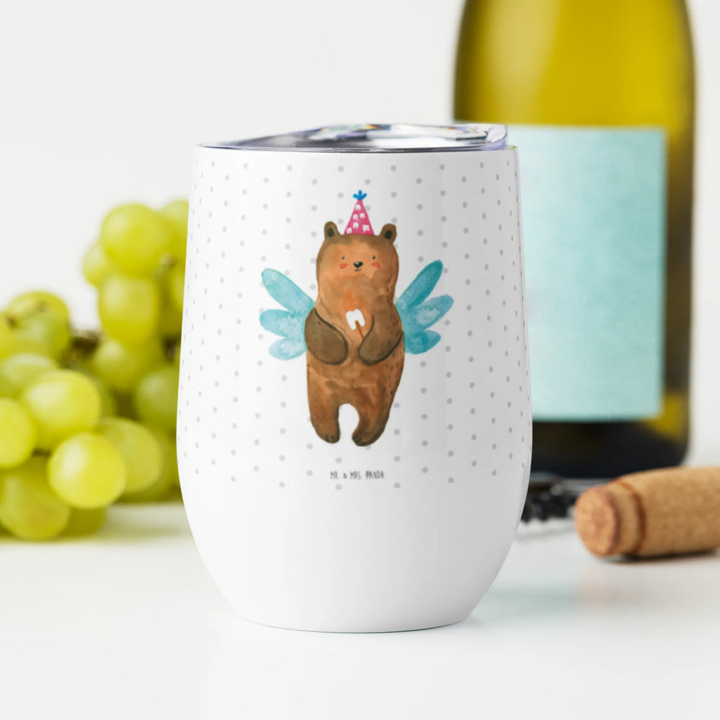 Weinbecher Zahnfee Bär Weinbecher, Glühwein Becher, Heißgetränke, Trinkbecher, Weinkelch, Weingläser, hochwertiger Weinbecher, Weinbecher Reisen, Weinbecher unterwegs, Thermobecher, Glühweinbecher, Bär, Teddy, Teddybär, Zahnfee, Fee, Milchzahn, Erster Zahn