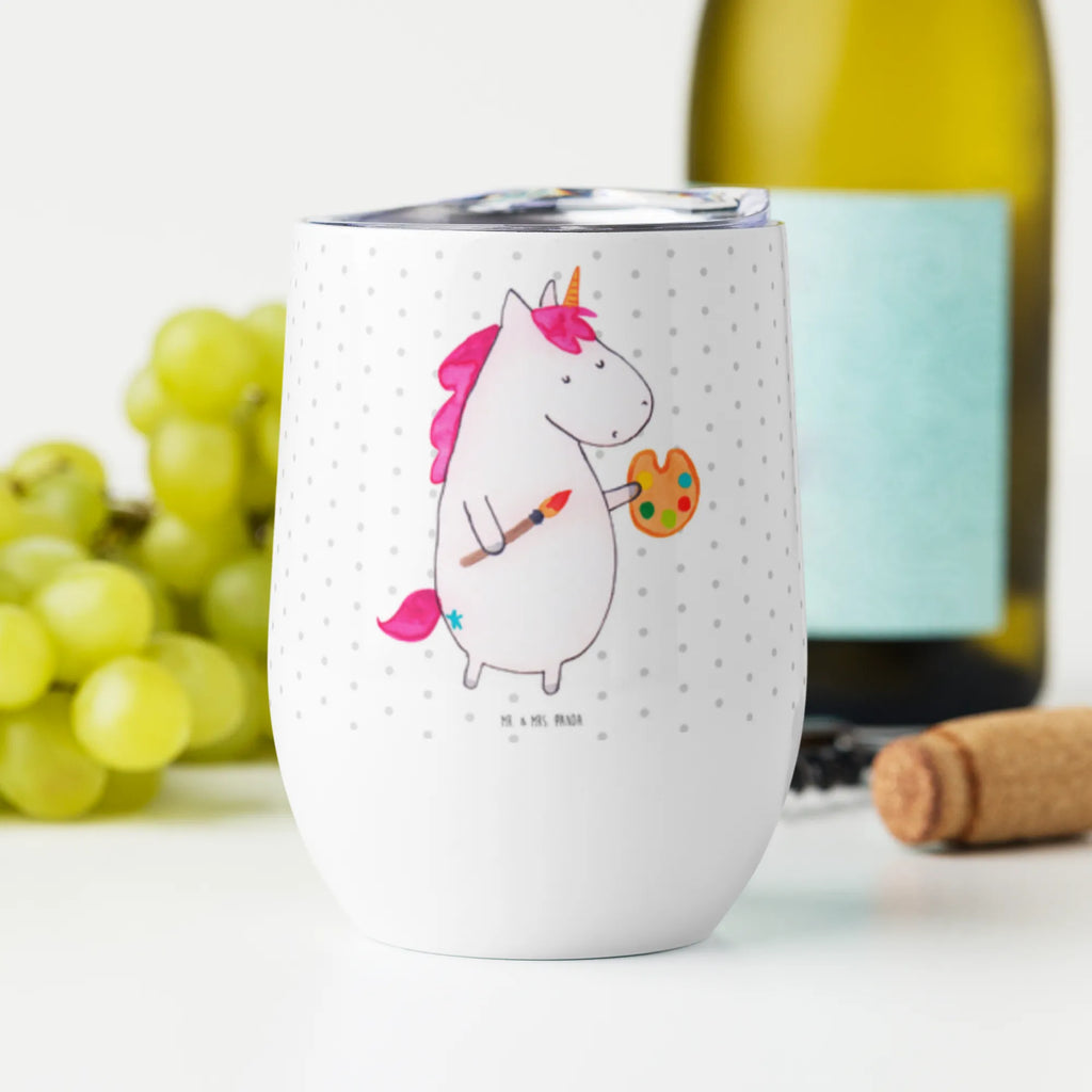 Weinbecher Einhorn Künstler Weinbecher, Glühwein Becher, Heißgetränke, Trinkbecher, Weinkelch, Weingläser, hochwertiger Weinbecher, Weinbecher Reisen, Weinbecher unterwegs, Thermobecher, Glühweinbecher, Einhorn, Einhörner, Einhorn Deko, Pegasus, Unicorn, Englisch, Künstler, Artist, Malen, Zeichnen, Welt, Farbe, Stift, Pinsel, Geschenk, Maler