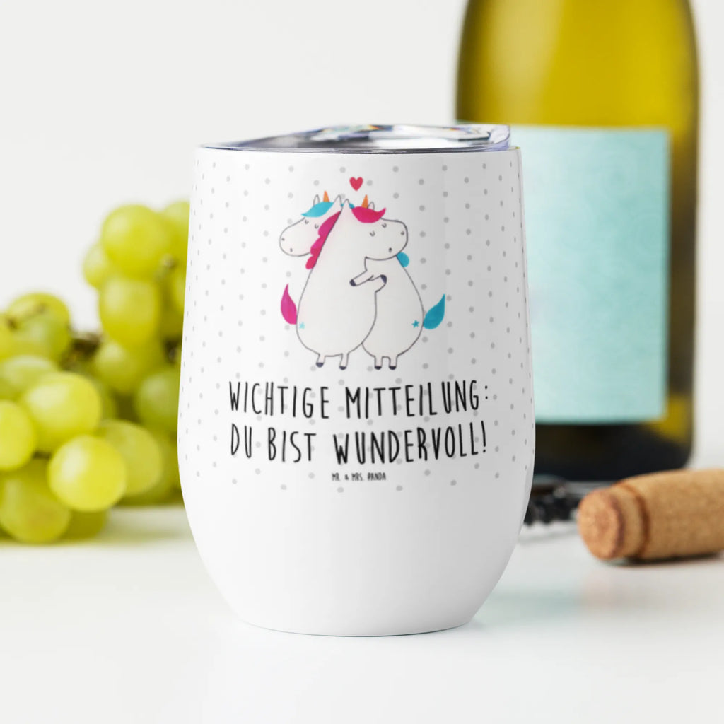 Weinbecher Einhorn Mitteilung Weinbecher, Glühwein Becher, Heißgetränke, Trinkbecher, Weinkelch, Weingläser, hochwertiger Weinbecher, Weinbecher Reisen, Weinbecher unterwegs, Thermobecher, Glühweinbecher, Einhorn, Einhörner, Einhorn Deko, Unicorn, Valentinstag, Valentine, Liebe, Geschenk, Partner, Ehe, lustig, witzig, Spruch