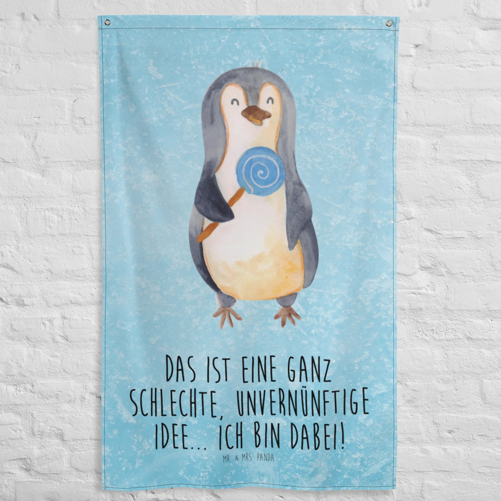 Wandteppich Pinguin Lolli Wandbehang, Dekoration, Boho, Wandteppich, Wandtuch, Wanddeko, Tapisserie, Tapestry, Wandbild, Textil-Kunst, Schmuck-Wandbehang, Wand Deko, Kinderzimmer, Kinderzimmer Wand, Kinderzimmer Deko, Kinderzimmer Wanddeko, Pinguin, Pinguine, Lolli, Süßigkeiten, Blödsinn, Spruch, Rebell, Gauner, Ganove, Rabauke