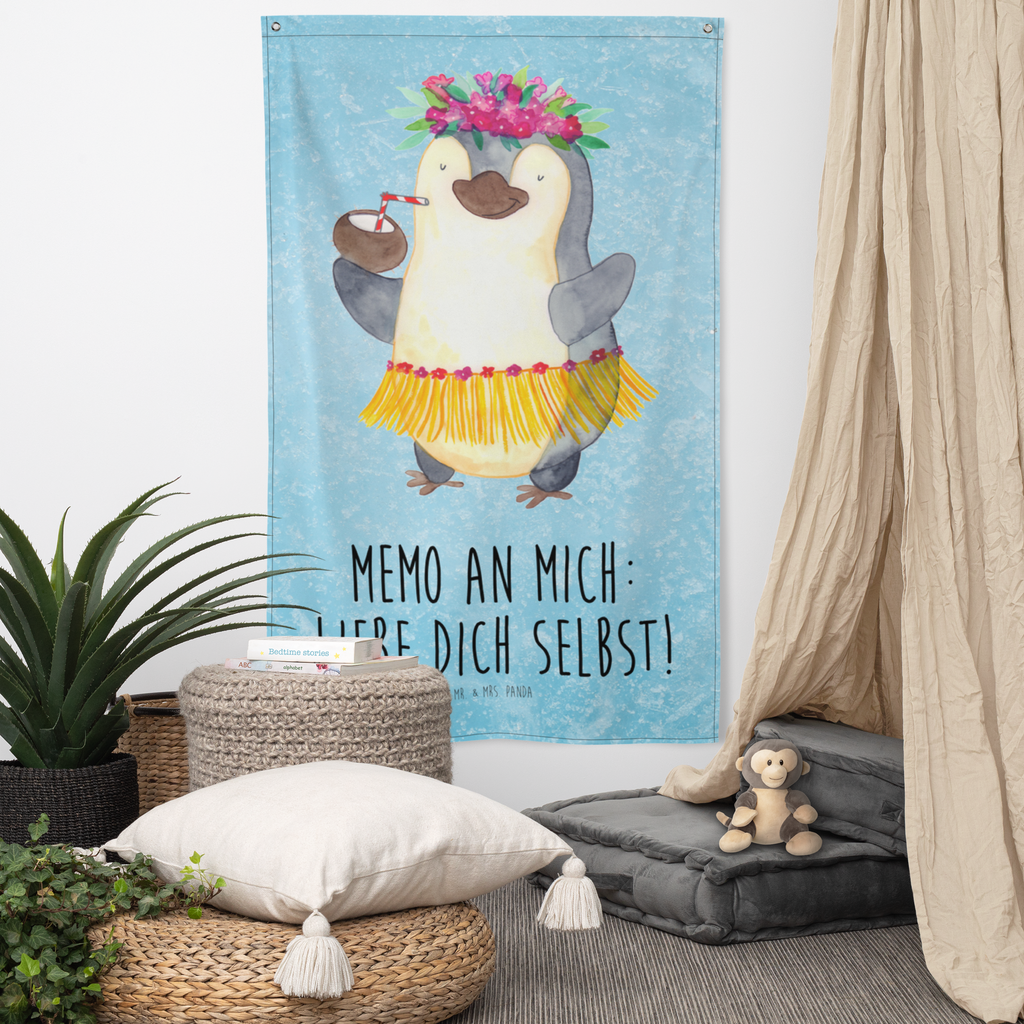 Wandteppich Pinguin Kokosnuss Wandbehang, Dekoration, Boho, Wandteppich, Wandtuch, Wanddeko, Tapisserie, Tapestry, Wandbild, Textil-Kunst, Schmuck-Wandbehang, Wand Deko, Kinderzimmer, Kinderzimmer Wand, Kinderzimmer Deko, Kinderzimmer Wanddeko, Pinguin, Aloha, Hawaii, Urlaub, Kokosnuss, Pinguine