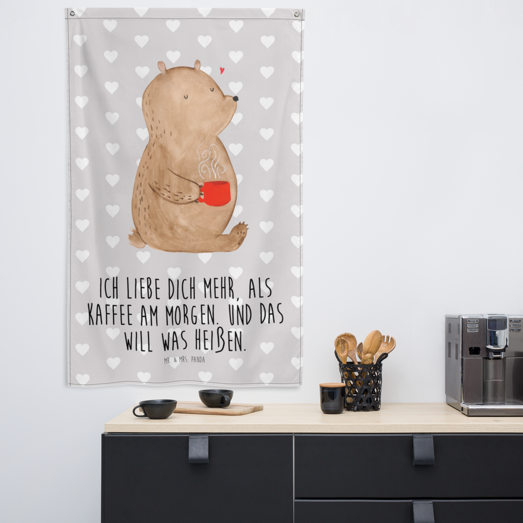 Wandteppich Bär Morgenkaffee Wandbehang, Dekoration, Boho, Wandteppich, Wandtuch, Wanddeko, Tapisserie, Tapestry, Wandbild, Textil-Kunst, Schmuck-Wandbehang, Wand Deko, Kinderzimmer, Kinderzimmer Wand, Kinderzimmer Deko, Kinderzimmer Wanddeko, Liebe, Partner, Freund, Freundin, Ehemann, Ehefrau, Heiraten, Verlobung, Heiratsantrag, Liebesgeschenk, Jahrestag, Hocheitstag, Valentinstag, Geschenk für Frauen, Hochzeitstag, Mitbringsel, Geschenk für Freundin, Geschenk für Partner, Liebesbeweis, für Männer, für Ehemann