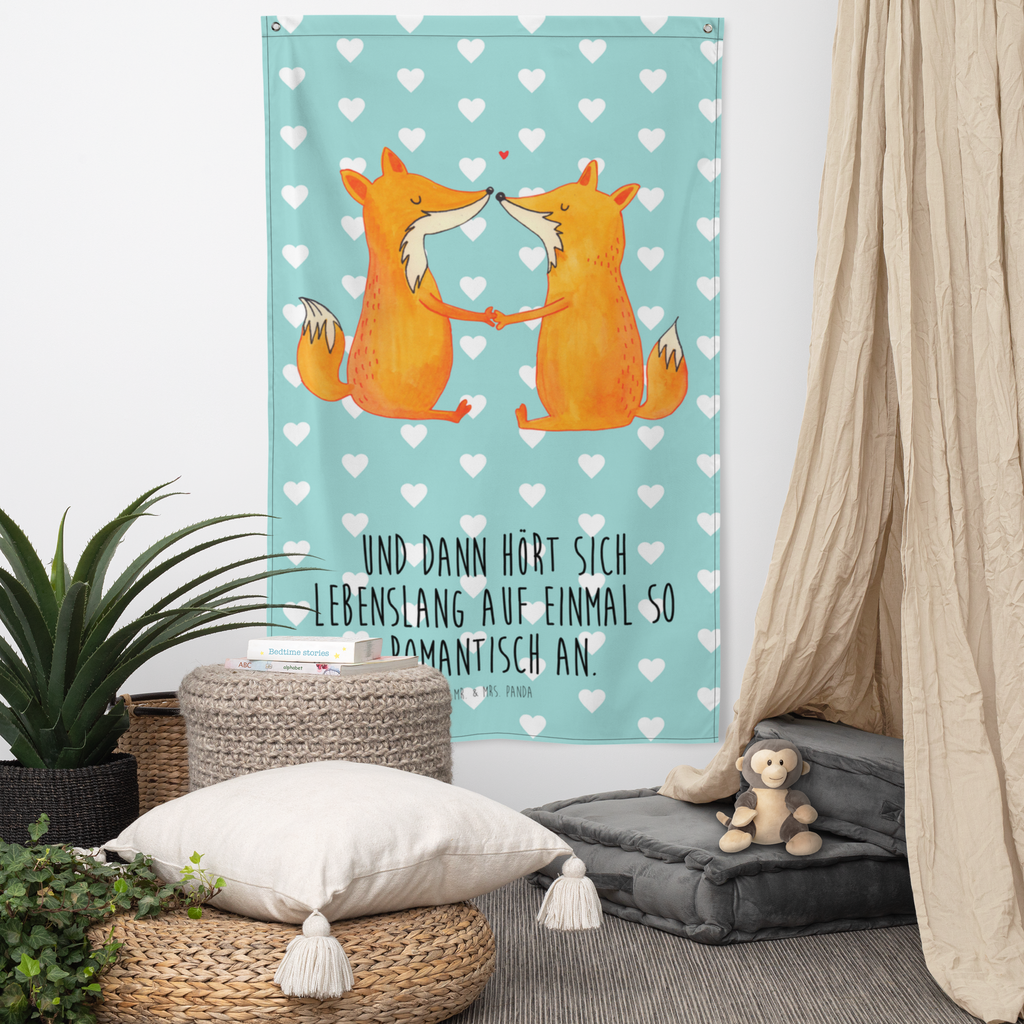 Wandteppich Füchse Liebe Wandbehang, Dekoration, Boho, Wandteppich, Wandtuch, Wanddeko, Tapisserie, Tapestry, Wandbild, Textil-Kunst, Schmuck-Wandbehang, Wand Deko, Kinderzimmer, Kinderzimmer Wand, Kinderzimmer Deko, Kinderzimmer Wanddeko, Fuchs, Füchse, Fox, Liebe, Liebespaar, Paar, Partner, Freundin, Freund, Ehe, Verlobte, Ehemann, Ehefrau, Liebesbeweis