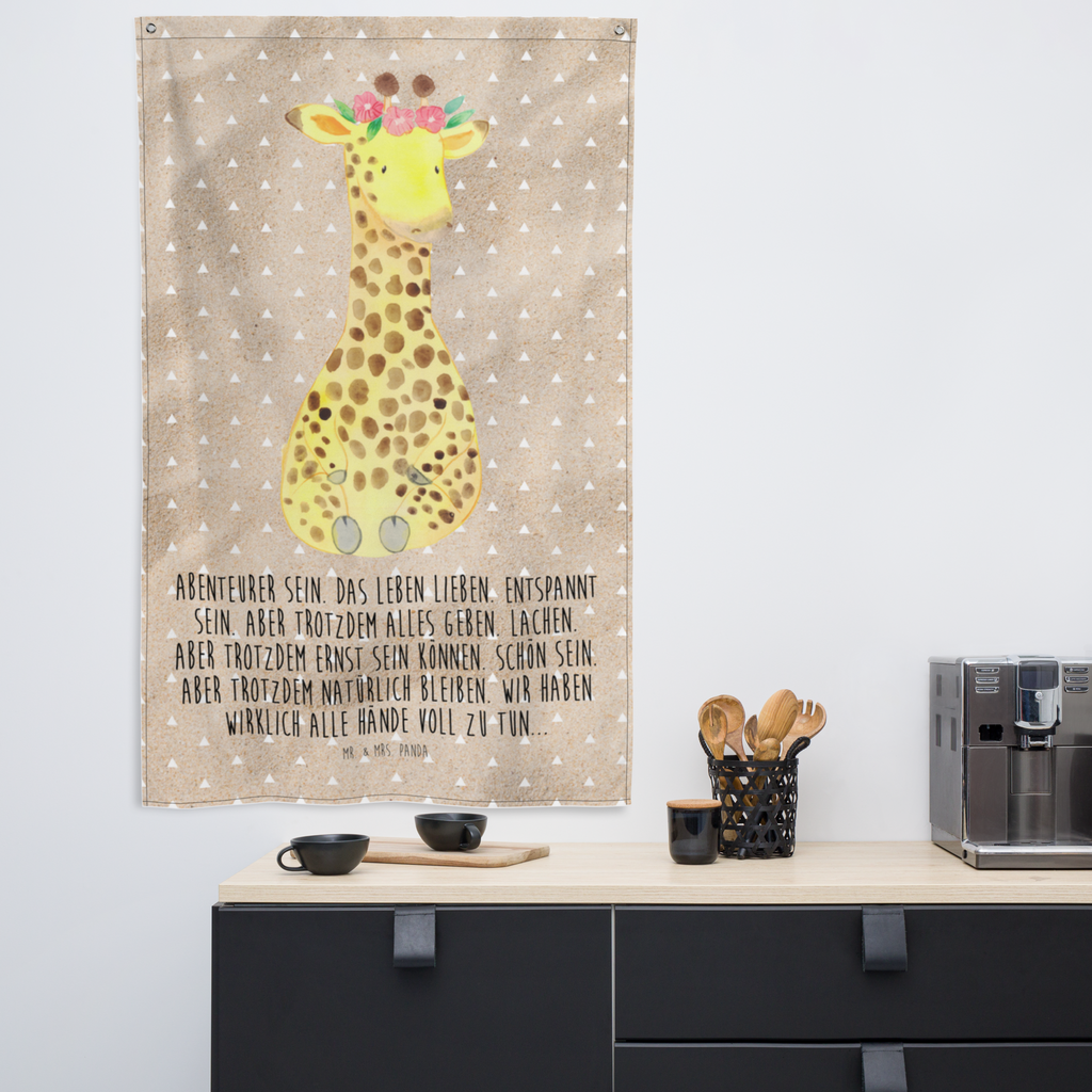 Wandteppich Giraffe Blumenkranz Wandbehang, Dekoration, Boho, Wandteppich, Wandtuch, Wanddeko, Tapisserie, Tapestry, Wandbild, Textil-Kunst, Schmuck-Wandbehang, Wand Deko, Kinderzimmer, Kinderzimmer Wand, Kinderzimmer Deko, Kinderzimmer Wanddeko, Afrika, Wildtiere, Giraffe, Blumenkranz, Abenteurer, Selbstliebe, Freundin