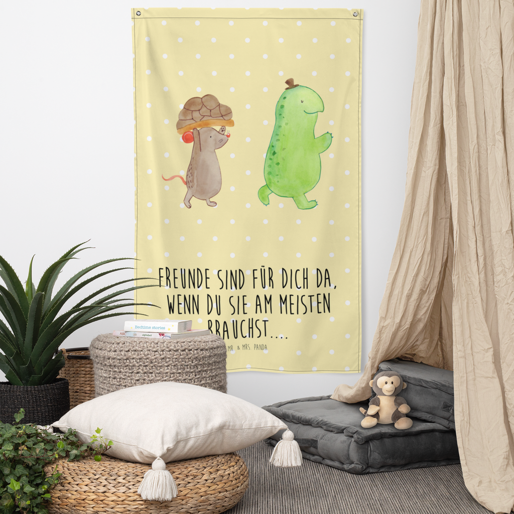 Wandteppich Schildkröte & Maus Wandbehang, Dekoration, Boho, Wandteppich, Wandtuch, Wanddeko, Tapisserie, Tapestry, Wandbild, Textil-Kunst, Schmuck-Wandbehang, Wand Deko, Kinderzimmer, Kinderzimmer Wand, Kinderzimmer Deko, Kinderzimmer Wanddeko, Schildkröte, Maus, Freunde, Freundinnen, beste Freunde, beste Freundinnen