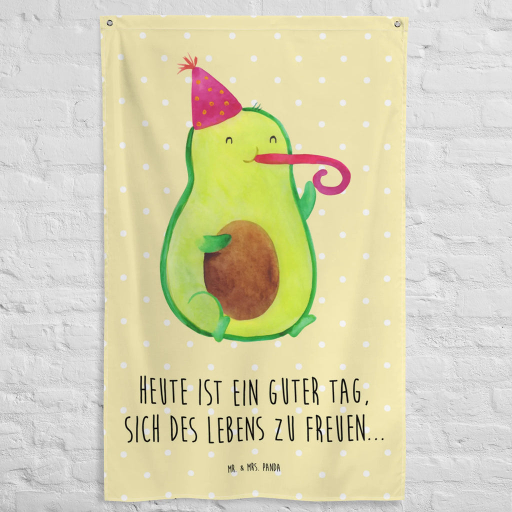 Wandteppich Avocado Partyhupe Wandbehang, Dekoration, Boho, Wandteppich, Wandtuch, Wanddeko, Tapisserie, Tapestry, Wandbild, Textil-Kunst, Schmuck-Wandbehang, Wand Deko, Kinderzimmer, Kinderzimmer Wand, Kinderzimmer Deko, Kinderzimmer Wanddeko, Avocado, Veggie, Vegan, Gesund, Party, Feierlichkeit, Feier, Fete, Geburtstag, Gute Laune, Tröte