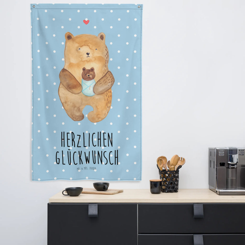 Wandteppich Bär mit Baby Wandbehang, Dekoration, Boho, Wandteppich, Wandtuch, Wanddeko, Tapisserie, Tapestry, Wandbild, Textil-Kunst, Schmuck-Wandbehang, Wand Deko, Kinderzimmer, Kinderzimmer Wand, Kinderzimmer Deko, Kinderzimmer Wanddeko, Bär, Teddy, Teddybär, Eltern, Mutter, Baby, Taufe, Geburt, Nichte, Neffe, Enkel, Enkelin, Täufling, Geburtstag, Glückwunsch