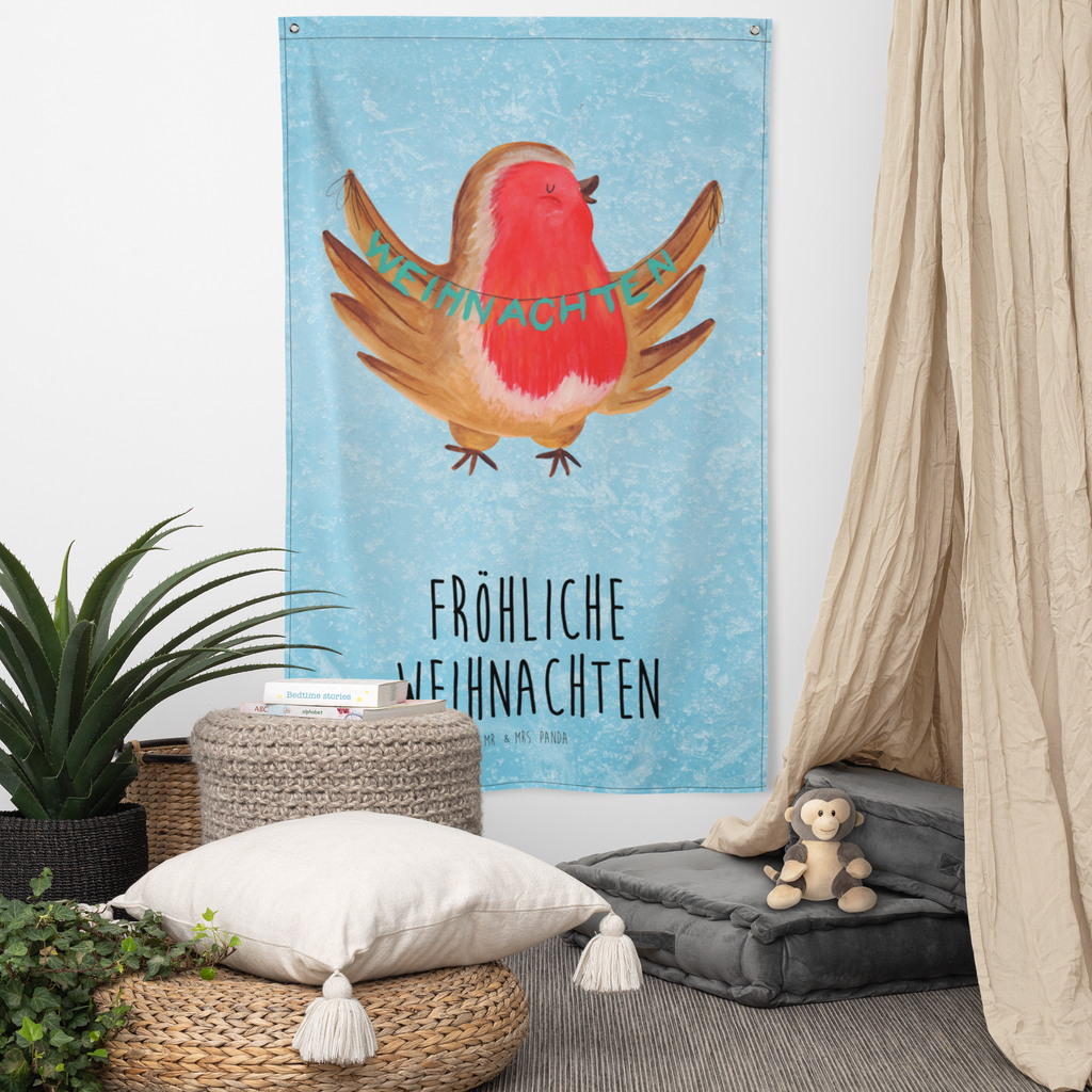 Wandteppich Rotkehlchen Weihnachten Wandbehang, Dekoration, Boho, Wandteppich, Wandtuch, Wanddeko, Tapisserie, Tapestry, Wandbild, Textil-Kunst, Schmuck-Wandbehang, Wand Deko, Kinderzimmer, Kinderzimmer Wand, Kinderzimmer Deko, Kinderzimmer Wanddeko, Winter, Weihnachten, Weihnachtsdeko, Nikolaus, Advent, Heiligabend, Wintermotiv, Frohe Weihnachten, Weihnachtsmotiv, Weihnachtsgruß, Vogel, xmas