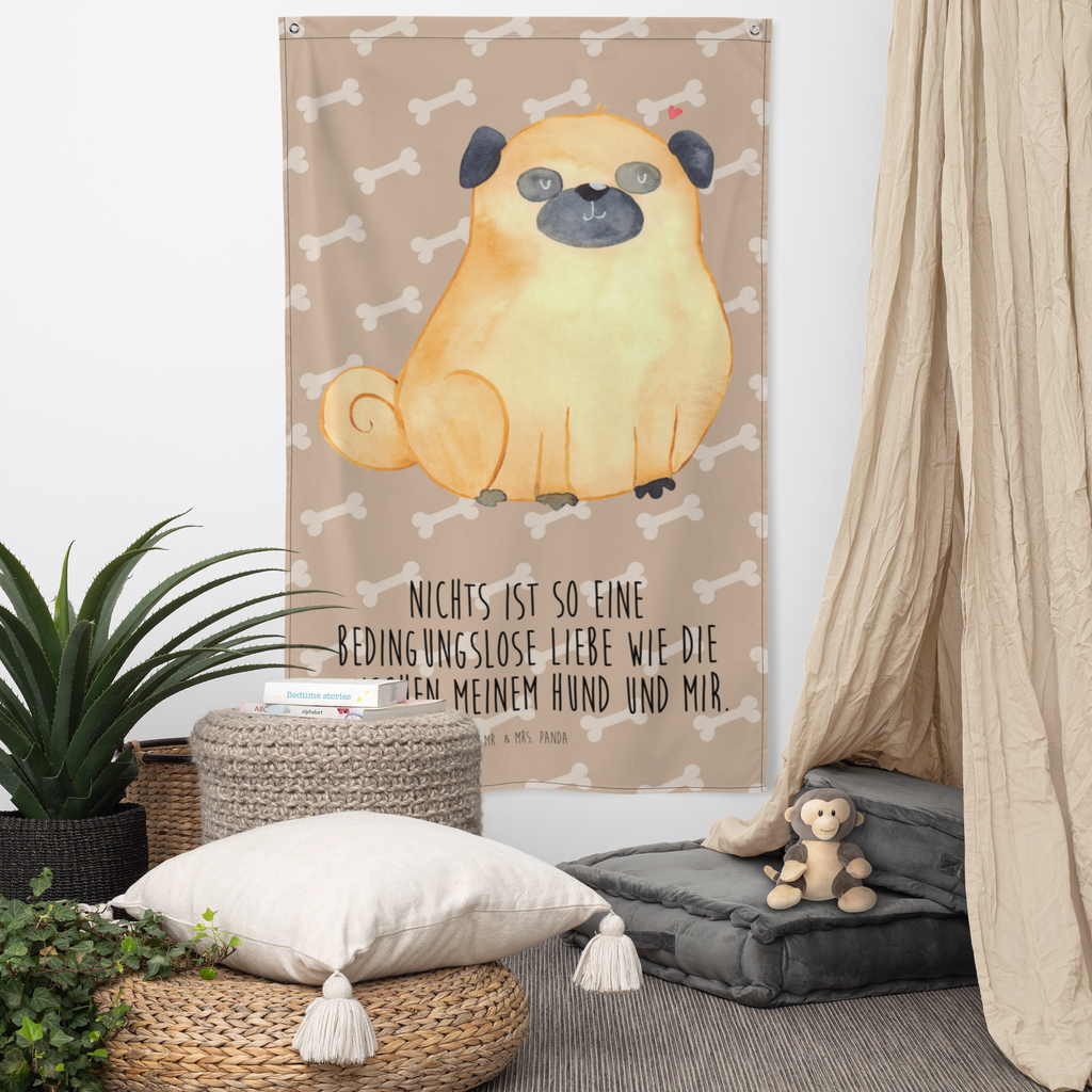 Wandteppich Mops Wandbehang, Dekoration, Boho, Wandteppich, Wandtuch, Wanddeko, Tapisserie, Tapestry, Wandbild, Textil-Kunst, Schmuck-Wandbehang, Wand Deko, Kinderzimmer, Kinderzimmer Wand, Kinderzimmer Deko, Kinderzimmer Wanddeko, Hund, Hundemotiv, Haustier, Hunderasse, Tierliebhaber, Hundebesitzer, Sprüche, Mops, Liebe, Hundeliebe