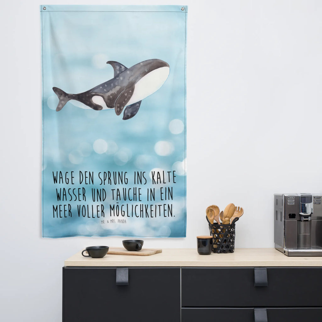 Wandteppich Orca Wandbehang, Dekoration, Boho, Wandteppich, Wandtuch, Wanddeko, Tapisserie, Tapestry, Wandbild, Textil-Kunst, Schmuck-Wandbehang, Wand Deko, Kinderzimmer, Kinderzimmer Wand, Kinderzimmer Deko, Kinderzimmer Wanddeko, Meerestiere, Meer, Urlaub, Orca, Orcas, Killerwal, Wal, Möglichkeiten, Büro, Arbeit, Motivation, Selbstliebe, Neustart, Startup