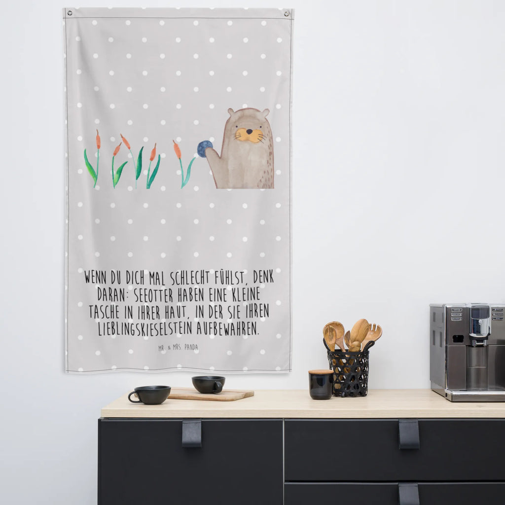 Wandteppich Otter mit Stein Wandbehang, Dekoration, Boho, Wandteppich, Wandtuch, Wanddeko, Tapisserie, Tapestry, Wandbild, Textil-Kunst, Schmuck-Wandbehang, Wand Deko, Kinderzimmer, Kinderzimmer Wand, Kinderzimmer Deko, Kinderzimmer Wanddeko, Otter, Fischotter, Seeotter, Otter Seeotter See Otter