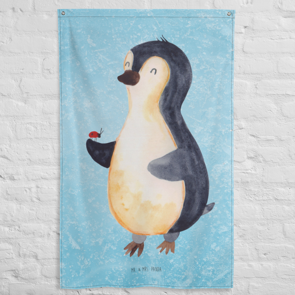 Wandteppich Pinguin Marienkäfer Wandbehang, Dekoration, Boho, Wandteppich, Wandtuch, Wanddeko, Tapisserie, Tapestry, Wandbild, Textil-Kunst, Schmuck-Wandbehang, Wand Deko, Kinderzimmer, Kinderzimmer Wand, Kinderzimmer Deko, Kinderzimmer Wanddeko, Pinguin, Pinguine, Marienkäfer, Liebe, Wunder, Glück, Freude, Lebensfreude