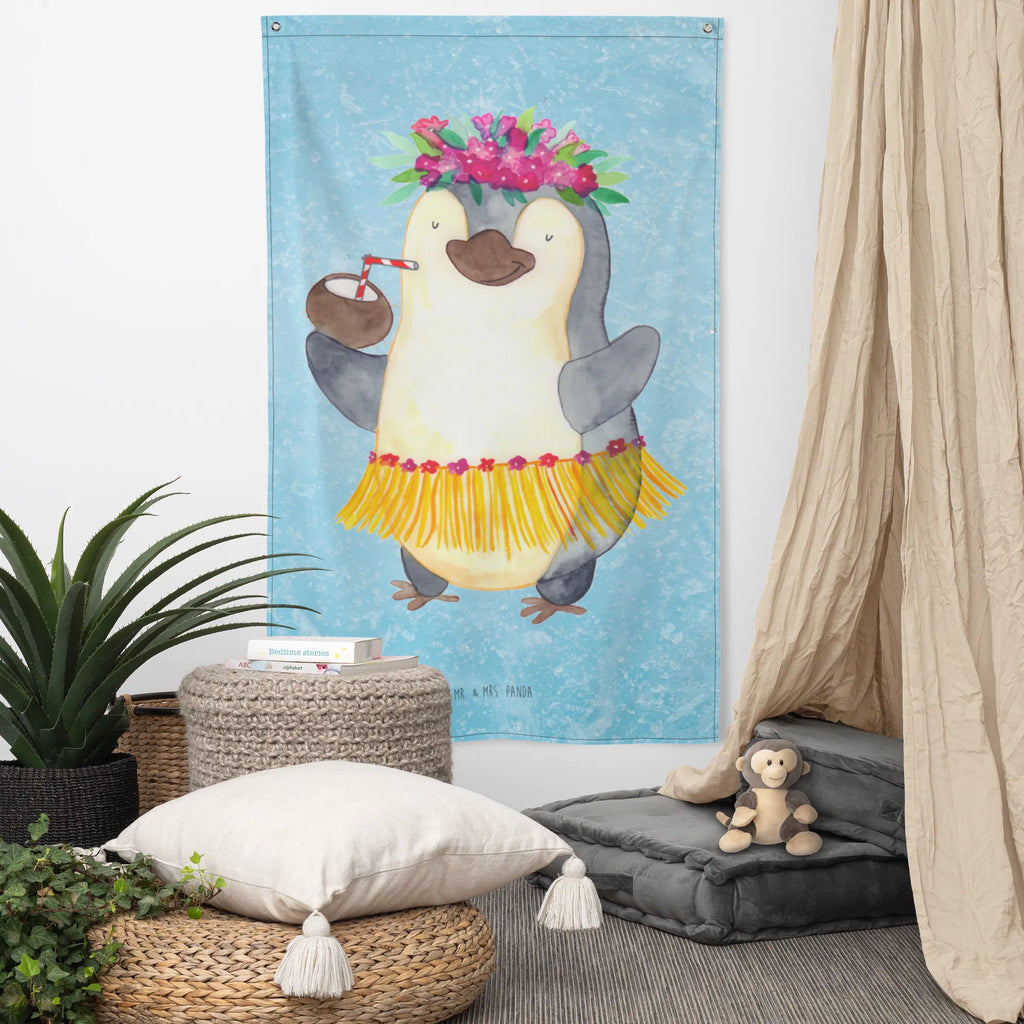 Wandteppich Pinguin Kokosnuss Wandbehang, Dekoration, Boho, Wandteppich, Wandtuch, Wanddeko, Tapisserie, Tapestry, Wandbild, Textil-Kunst, Schmuck-Wandbehang, Wand Deko, Kinderzimmer, Kinderzimmer Wand, Kinderzimmer Deko, Kinderzimmer Wanddeko, Pinguin, Aloha, Hawaii, Urlaub, Kokosnuss, Pinguine