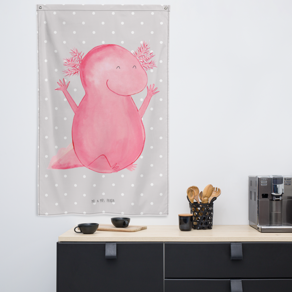 Wandteppich Axolotl Hurra Wandbehang, Dekoration, Boho, Wandteppich, Wandtuch, Wanddeko, Tapisserie, Tapestry, Wandbild, Textil-Kunst, Schmuck-Wandbehang, Wand Deko, Kinderzimmer, Kinderzimmer Wand, Kinderzimmer Deko, Kinderzimmer Wanddeko, Axolotl, Molch, Axolot, Schwanzlurch, Lurch, Lurche, fröhlich, Spaß, Freude, Motivation, Zufriedenheit