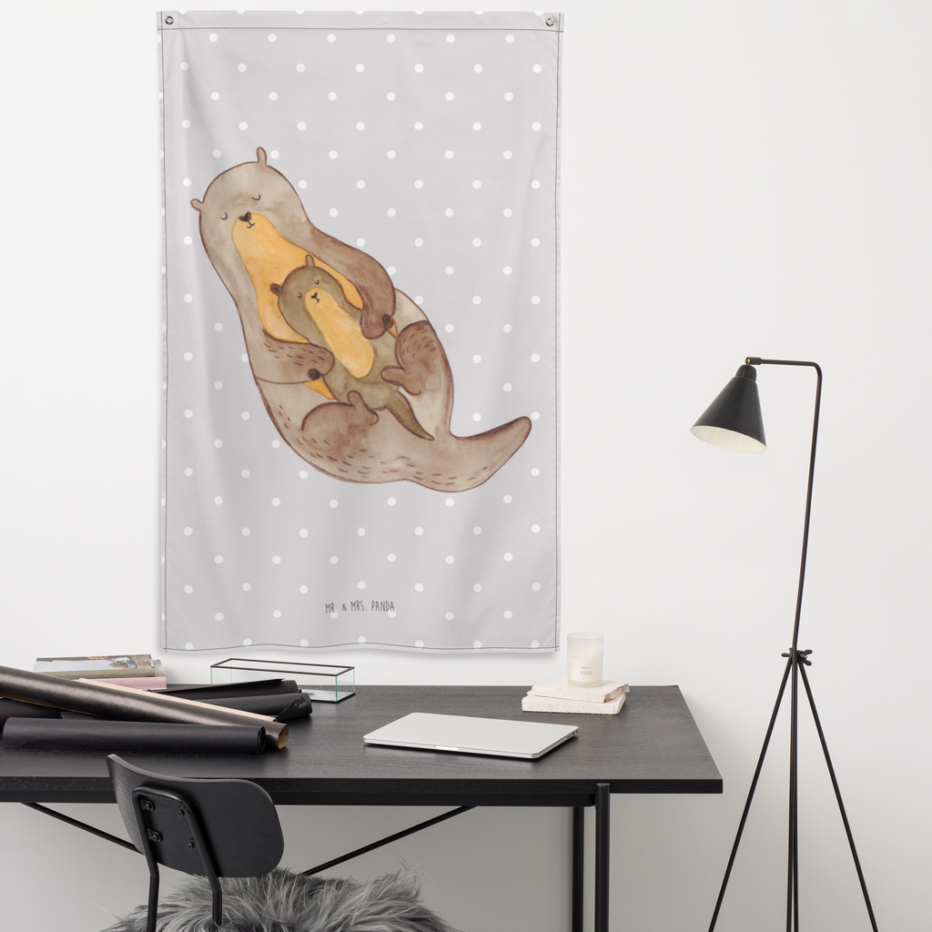 Wandteppich Otter mit Kind Wandbehang, Dekoration, Boho, Wandteppich, Wandtuch, Wanddeko, Tapisserie, Tapestry, Wandbild, Textil-Kunst, Schmuck-Wandbehang, Wand Deko, Kinderzimmer, Kinderzimmer Wand, Kinderzimmer Deko, Kinderzimmer Wanddeko, Otter, Fischotter, Seeotter, Otter Seeotter See Otter