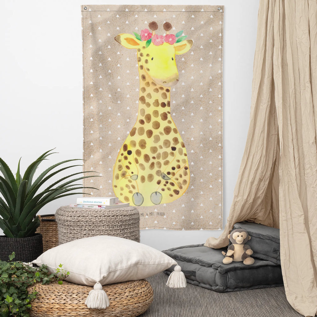 Wandteppich Giraffe Blumenkranz Wandbehang, Dekoration, Boho, Wandteppich, Wandtuch, Wanddeko, Tapisserie, Tapestry, Wandbild, Textil-Kunst, Schmuck-Wandbehang, Wand Deko, Kinderzimmer, Kinderzimmer Wand, Kinderzimmer Deko, Kinderzimmer Wanddeko, Afrika, Wildtiere, Giraffe, Blumenkranz, Abenteurer, Selbstliebe, Freundin