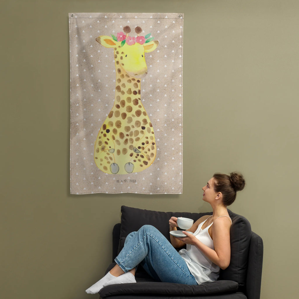 Wandteppich Giraffe Blumenkranz Wandbehang, Dekoration, Boho, Wandteppich, Wandtuch, Wanddeko, Tapisserie, Tapestry, Wandbild, Textil-Kunst, Schmuck-Wandbehang, Wand Deko, Kinderzimmer, Kinderzimmer Wand, Kinderzimmer Deko, Kinderzimmer Wanddeko, Afrika, Wildtiere, Giraffe, Blumenkranz, Abenteurer, Selbstliebe, Freundin