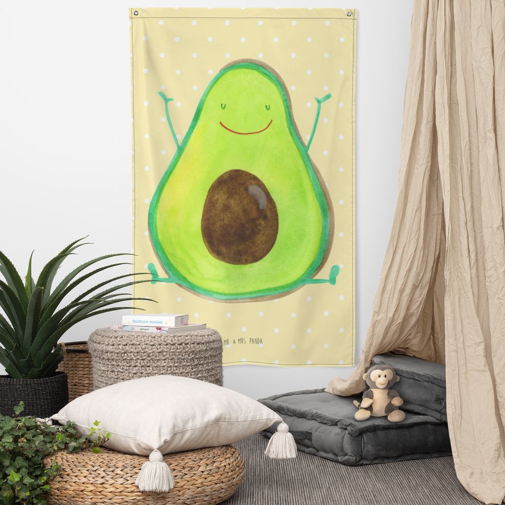 Wandteppich Avocado Happy Wandbehang, Dekoration, Boho, Wandteppich, Wandtuch, Wanddeko, Tapisserie, Tapestry, Wandbild, Textil-Kunst, Schmuck-Wandbehang, Wand Deko, Kinderzimmer, Kinderzimmer Wand, Kinderzimmer Deko, Kinderzimmer Wanddeko, Avocado, Veggie, Vegan, Gesund, Chaos