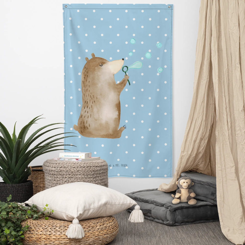 Wandteppich Bär Seifenblasen Wandbehang, Dekoration, Boho, Wandteppich, Wandtuch, Wanddeko, Tapisserie, Tapestry, Wandbild, Textil-Kunst, Schmuck-Wandbehang, Wand Deko, Kinderzimmer, Kinderzimmer Wand, Kinderzimmer Deko, Kinderzimmer Wanddeko, Bär, Teddy, Teddybär, Seifenblasen Bär Lustig Sein Glücklich Traurig Happy