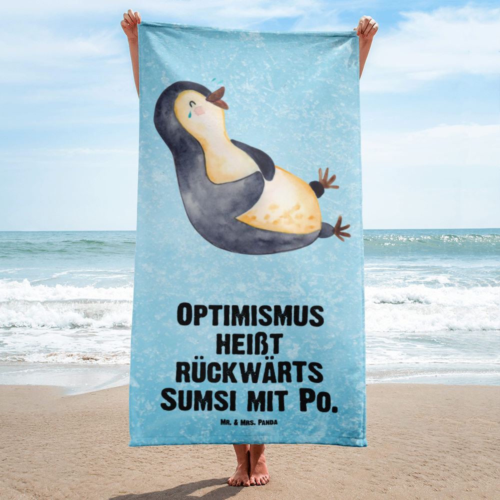 XL Badehandtuch Pinguin Lachen Handtuch, Badetuch, Duschtuch, Strandtuch, Saunatuch, Pinguin, Pinguine, lustiger Spruch, Optimismus, Fröhlich, Lachen, Humor, Fröhlichkeit