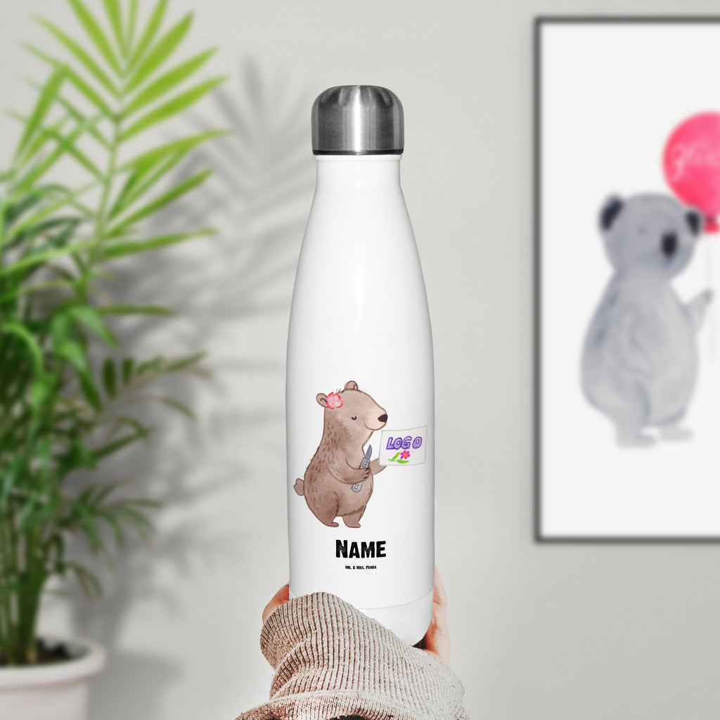 Personalisierte Thermosflasche Werbetechnikerin mit Herz Personalisierte Isolierflasche, Personalisierte Thermoflasche, Personalisierte Trinkflasche, Trinkflasche Mit Namen, Wunschname, Bedrucken, Namensflasche, Beruf, Ausbildung, Jubiläum, Abschied, Rente, Kollege, Kollegin, Geschenk, Schenken, Arbeitskollege, Mitarbeiter, Firma, Danke, Dankeschön