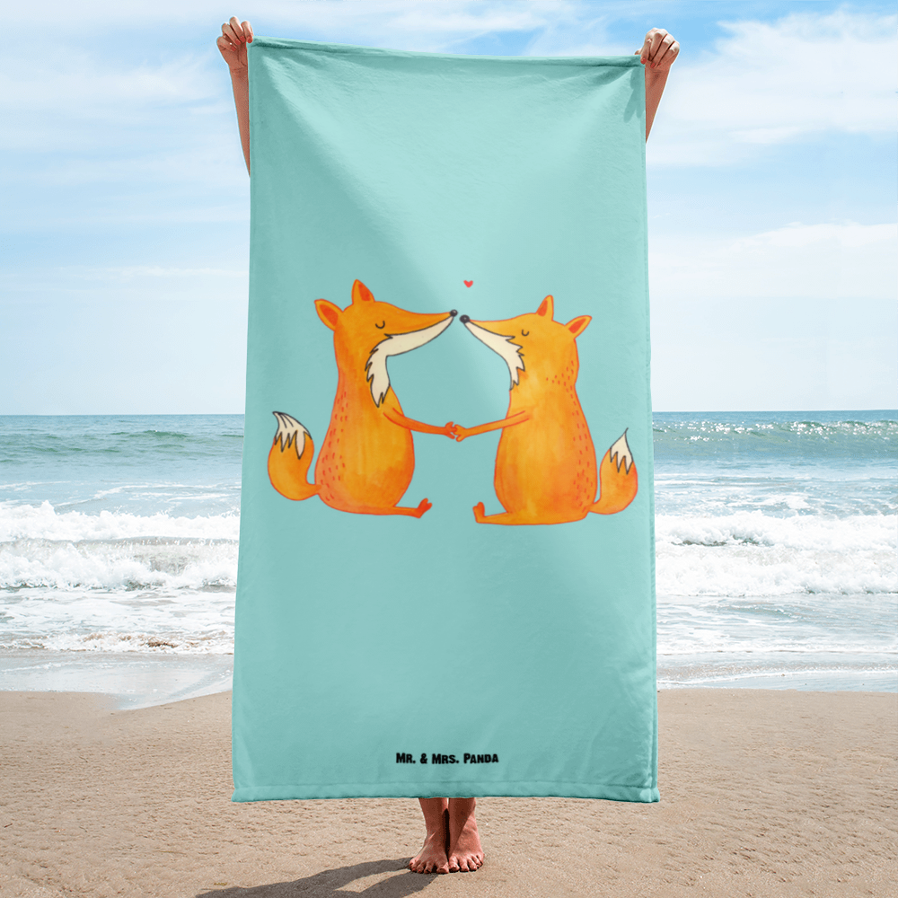 XL Badehandtuch Füchse Liebe Handtuch, Badetuch, Duschtuch, Strandtuch, Saunatuch, Fuchs, Füchse, Fox, Liebe, Liebespaar, Paar, Partner, Freundin, Freund, Ehe, Verlobte, Ehemann, Ehefrau, Liebesbeweis