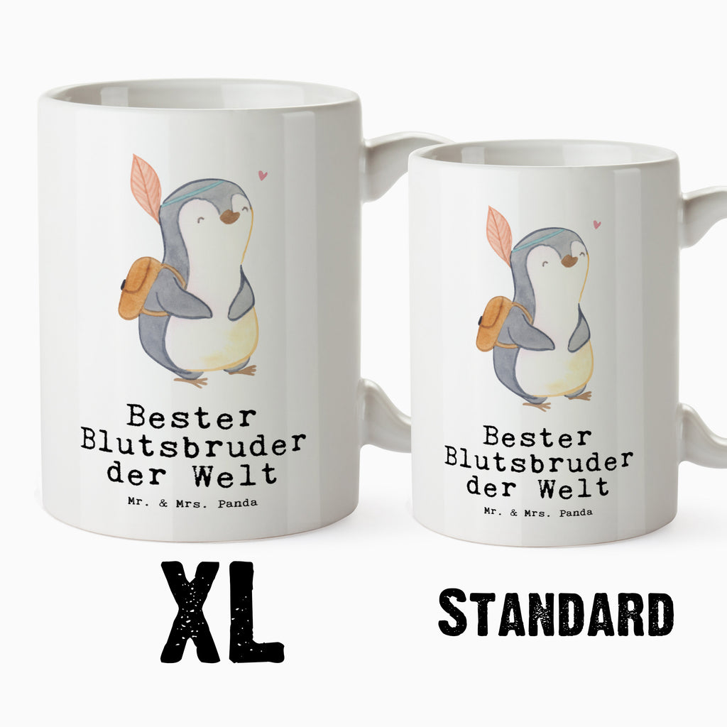 XL Tasse Pinguin Bester Blutsbruder der Welt XL Tasse, Große Tasse, Grosse Kaffeetasse, XL Becher, XL Teetasse, spülmaschinenfest, Jumbo Tasse, Groß, für, Dankeschön, Geschenk, Schenken, Geburtstag, Geburtstagsgeschenk, Geschenkidee, Danke, Bedanken, Mitbringsel, Freude machen, Geschenktipp, Blutsbruder, Blutsgeschwister, Freund, Brüder, Geschwister, Bruderherz, Brother, Familie, Kleinigkeit, Bester, Sido