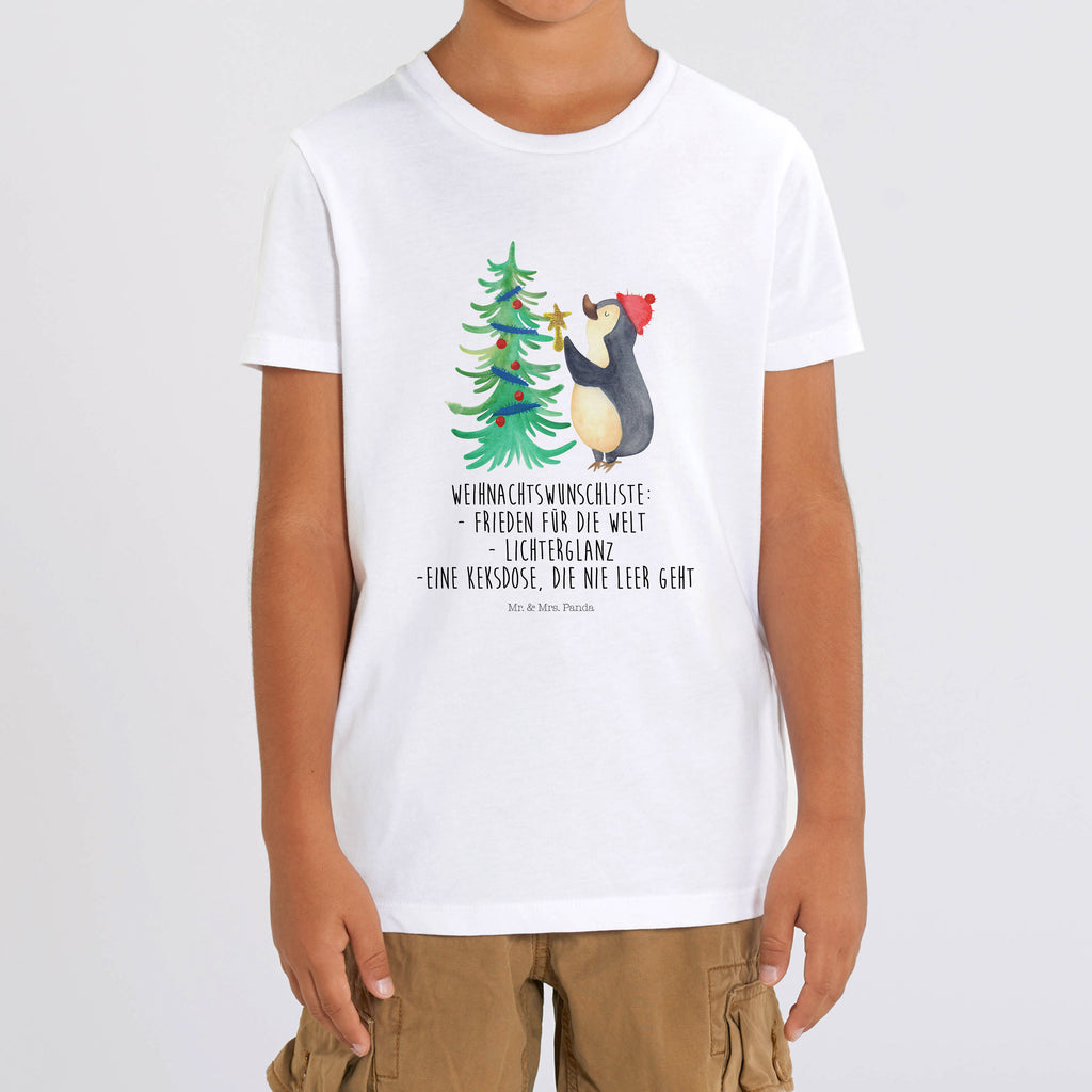 Organic Kinder T-Shirt Pinguin Weihnachtsbaum Kinder T-Shirt, Kinder T-Shirt Mädchen, Kinder T-Shirt Jungen, Winter, Weihnachten, Weihnachtsdeko, Nikolaus, Advent, Heiligabend, Wintermotiv, Pinguin