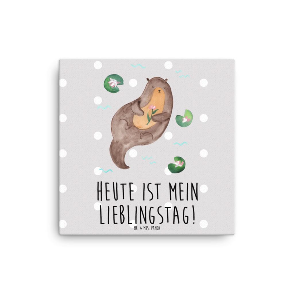 Leinwand Bild Otter Seerose Leinwand, Bild, Kunstdruck, Wanddeko, Dekoration, Otter, Fischotter, Seeotter, Otter Seeotter See Otter