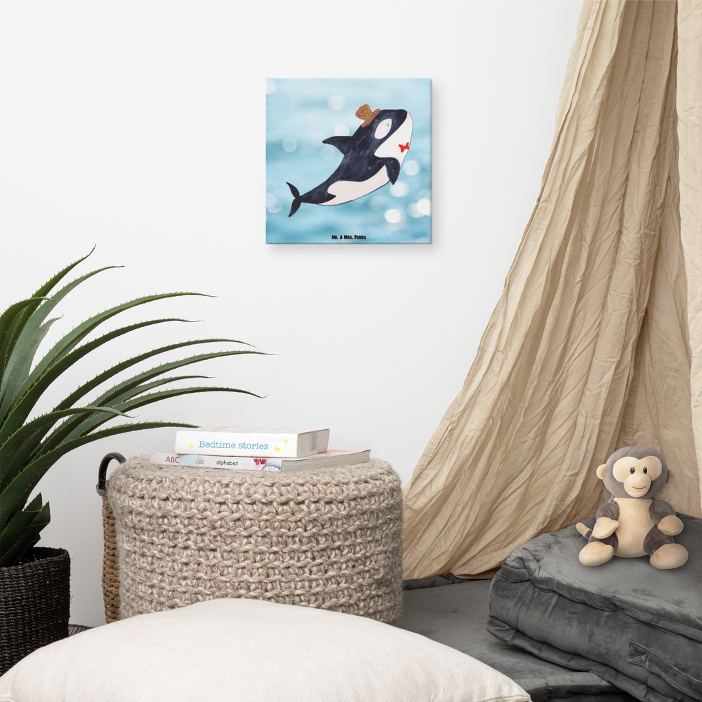 Leinwand Bild Orca Zylinder Leinwand, Bild, Kunstdruck, Wanddeko, Dekoration, Meerestiere, Meer, Urlaub, Narwal, Glitter, Konfetti, Glitzer, Geburtstag, Feier, Fete, Fest, Glückwunsch, Orca