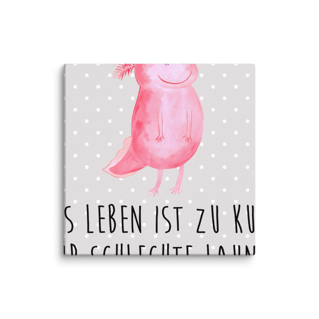 Leinwand Bild Axolotl glücklich Leinwand, Bild, Kunstdruck, Wanddeko, Dekoration, Axolotl, Molch, Axolot, Schwanzlurch, Lurch, Lurche, Motivation, gute Laune