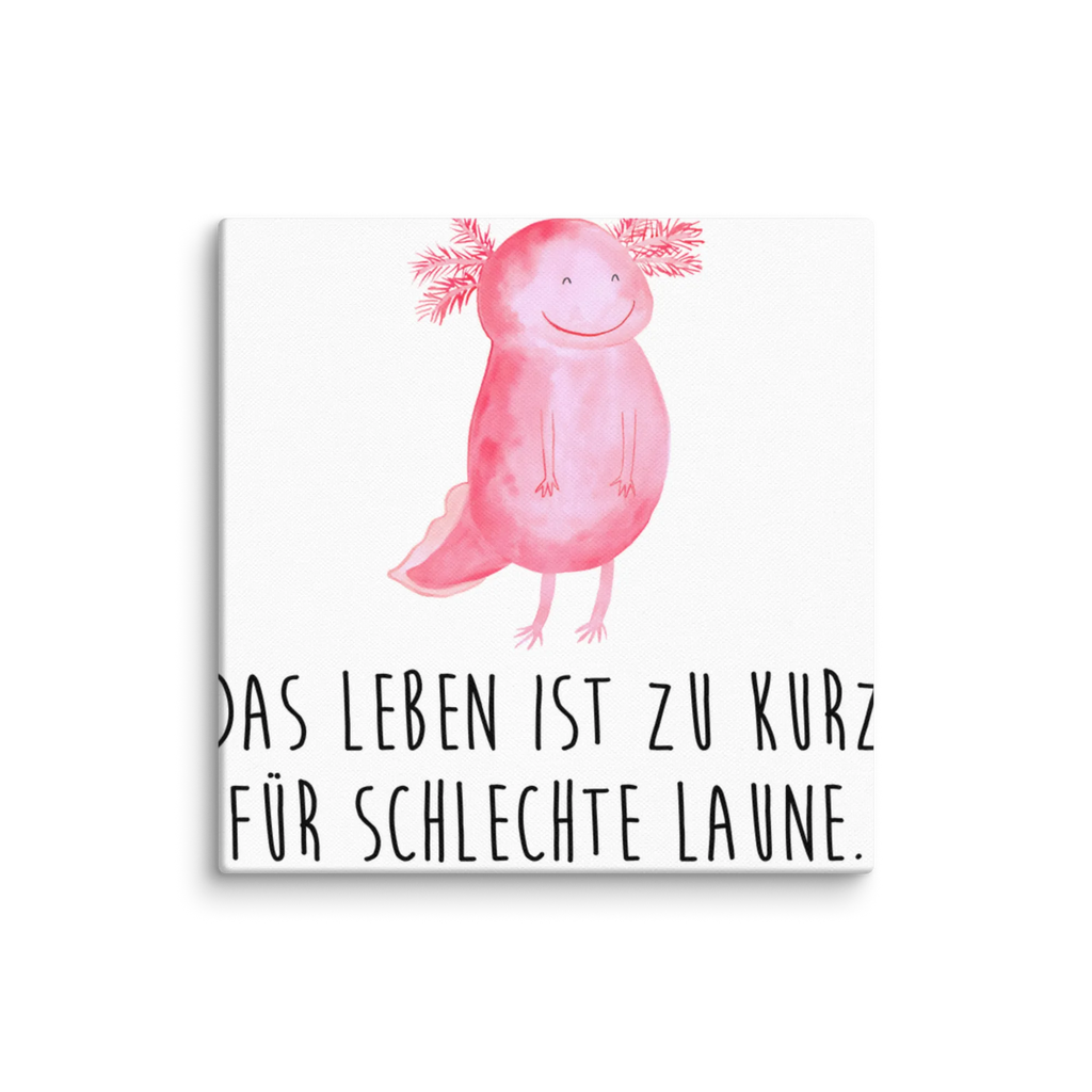 Leinwand Bild Axolotl glücklich Leinwand, Bild, Kunstdruck, Wanddeko, Dekoration, Axolotl, Molch, Axolot, Schwanzlurch, Lurch, Lurche, Motivation, gute Laune