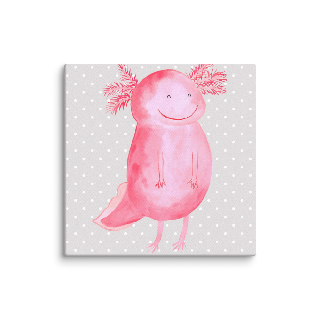 Leinwand Bild Axolotl glücklich Leinwand, Bild, Kunstdruck, Wanddeko, Dekoration, Axolotl, Molch, Axolot, Schwanzlurch, Lurch, Lurche, Motivation, gute Laune