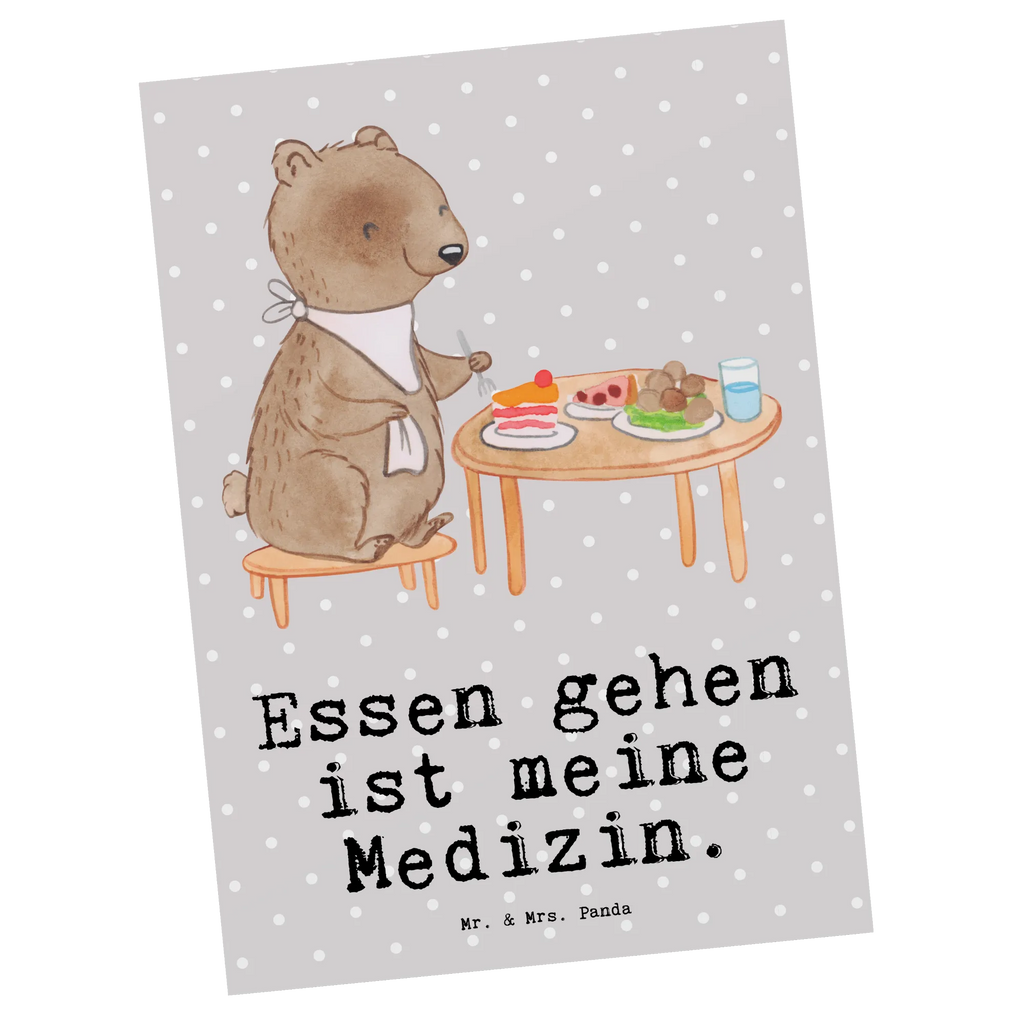 Postkarte Bär Essen gehen Postkarte, Karte, Geschenkkarte, Grußkarte, Einladung, Ansichtskarte, Geburtstagskarte, Einladungskarte, Dankeskarte, Ansichtskarten, Einladung Geburtstag, Einladungskarten Geburtstag, Geschenk, Sport, Sportart, Hobby, Schenken, Danke, Dankeschön, Auszeichnung, Gewinn, Sportler, Essen gehen, Essen, Restaurant, Restaurantbesuch, Köstlichkeiten