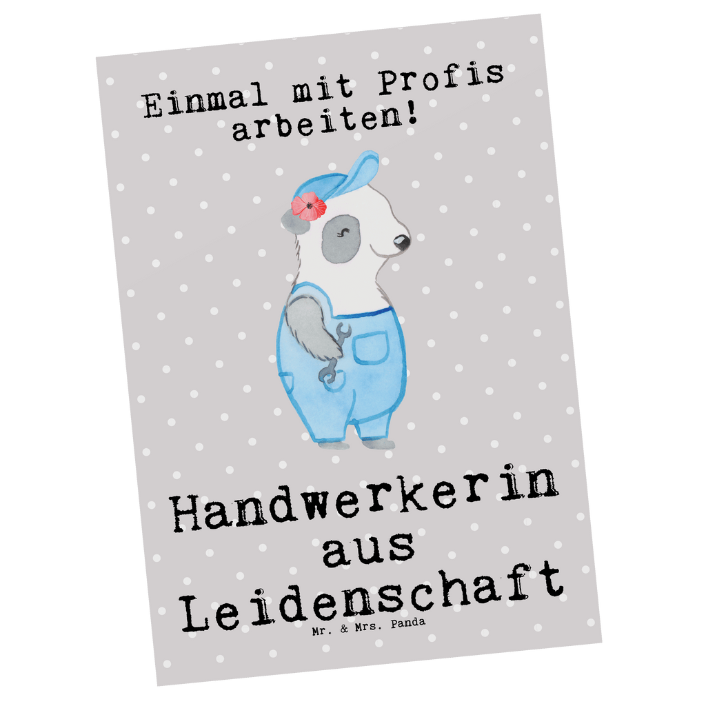 Postkarte Handwerkerin aus Leidenschaft Postkarte, Karte, Geschenkkarte, Grußkarte, Einladung, Ansichtskarte, Geburtstagskarte, Einladungskarte, Dankeskarte, Ansichtskarten, Einladung Geburtstag, Einladungskarten Geburtstag, Beruf, Ausbildung, Jubiläum, Abschied, Rente, Kollege, Kollegin, Geschenk, Schenken, Arbeitskollege, Mitarbeiter, Firma, Danke, Dankeschön, Handwerkerin, Gesellenprüfung, Handwerksbetrieb, Werkstatt