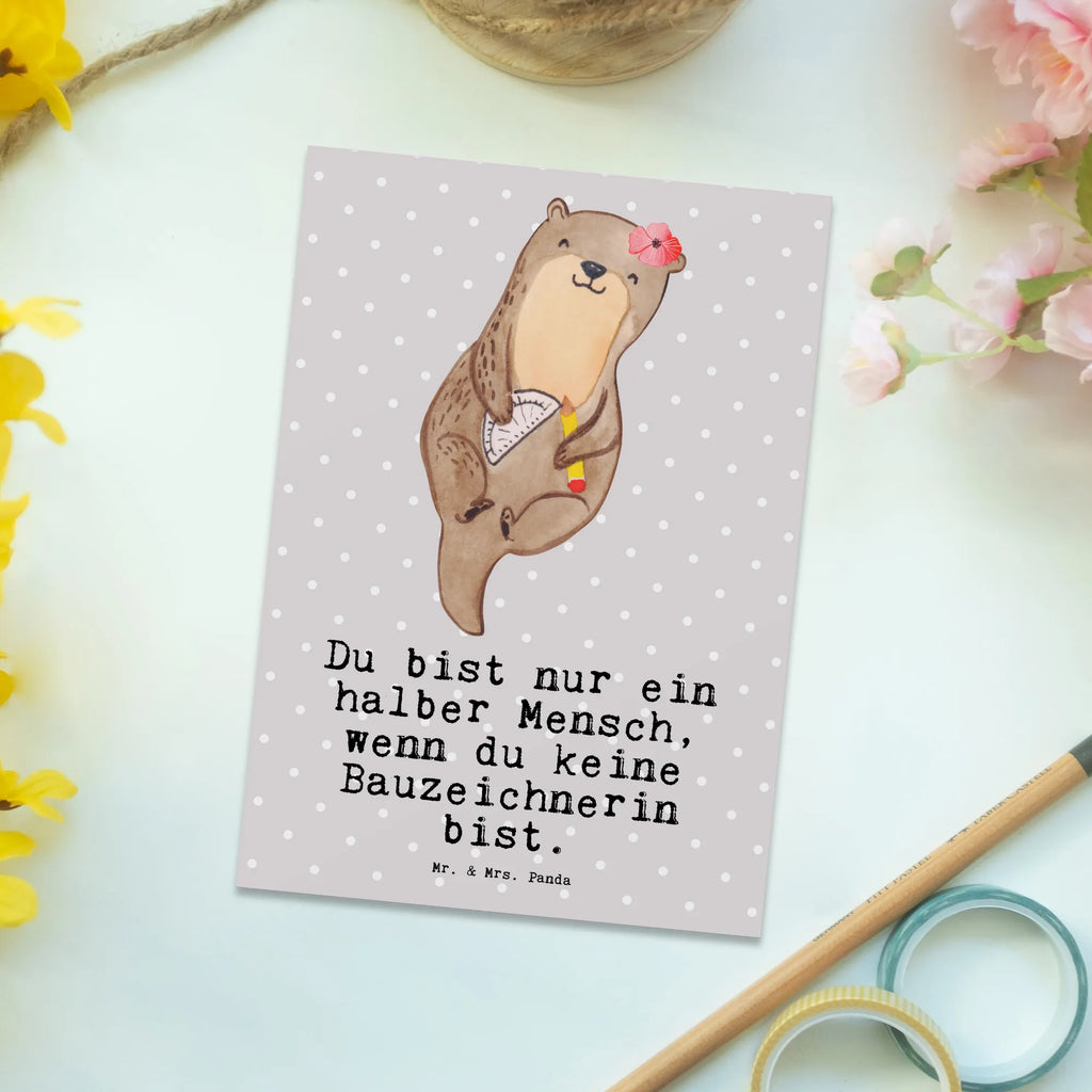 Postkarte Bauzeichnerin mit Herz Postkarte, Karte, Geschenkkarte, Grußkarte, Einladung, Ansichtskarte, Geburtstagskarte, Einladungskarte, Dankeskarte, Ansichtskarten, Einladung Geburtstag, Einladungskarten Geburtstag, Beruf, Ausbildung, Jubiläum, Abschied, Rente, Kollege, Kollegin, Geschenk, Schenken, Arbeitskollege, Mitarbeiter, Firma, Danke, Dankeschön