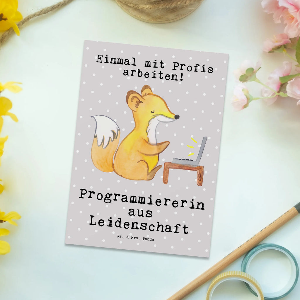 Postkarte Programmiererin aus Leidenschaft Postkarte, Karte, Geschenkkarte, Grußkarte, Einladung, Ansichtskarte, Geburtstagskarte, Einladungskarte, Dankeskarte, Ansichtskarten, Einladung Geburtstag, Einladungskarten Geburtstag, Beruf, Ausbildung, Jubiläum, Abschied, Rente, Kollege, Kollegin, Geschenk, Schenken, Arbeitskollege, Mitarbeiter, Firma, Danke, Dankeschön, Programmiererin, Softwareingenieurin, Softwarentwicklerin, Computerfreak, Datenverarbeiterin, Computerfachfrau, IT-Spezialistin, Nerd