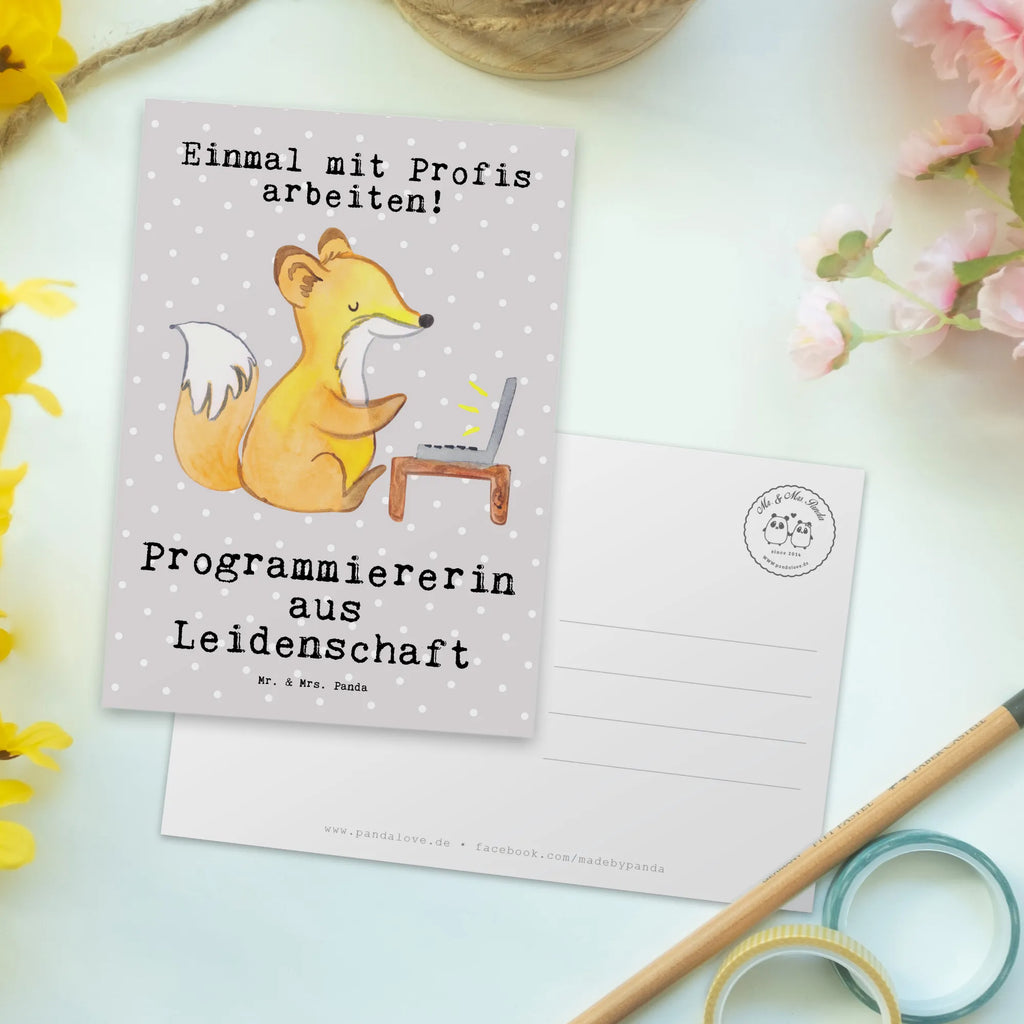 Postkarte Programmiererin aus Leidenschaft Postkarte, Karte, Geschenkkarte, Grußkarte, Einladung, Ansichtskarte, Geburtstagskarte, Einladungskarte, Dankeskarte, Ansichtskarten, Einladung Geburtstag, Einladungskarten Geburtstag, Beruf, Ausbildung, Jubiläum, Abschied, Rente, Kollege, Kollegin, Geschenk, Schenken, Arbeitskollege, Mitarbeiter, Firma, Danke, Dankeschön, Programmiererin, Softwareingenieurin, Softwarentwicklerin, Computerfreak, Datenverarbeiterin, Computerfachfrau, IT-Spezialistin, Nerd