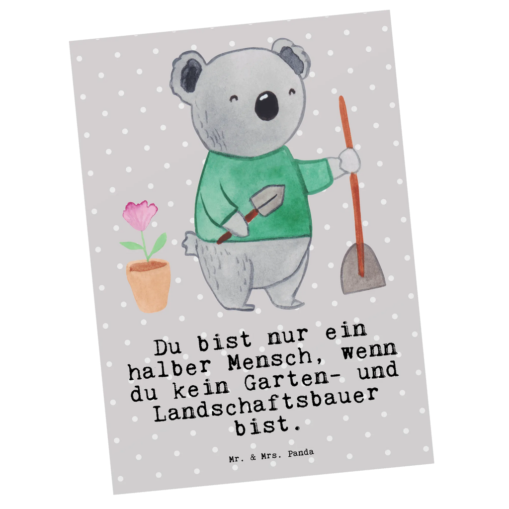 Postkarte Garten- und Landschaftsbauer mit Herz Postkarte, Karte, Geschenkkarte, Grußkarte, Einladung, Ansichtskarte, Geburtstagskarte, Einladungskarte, Dankeskarte, Ansichtskarten, Einladung Geburtstag, Einladungskarten Geburtstag, Beruf, Ausbildung, Jubiläum, Abschied, Rente, Kollege, Kollegin, Geschenk, Schenken, Arbeitskollege, Mitarbeiter, Firma, Danke, Dankeschön, Gärtner, Gartenplaner, Gärtnerei, Gartenbau, Hobbygärtner, Garten- und Landschaftsbauer